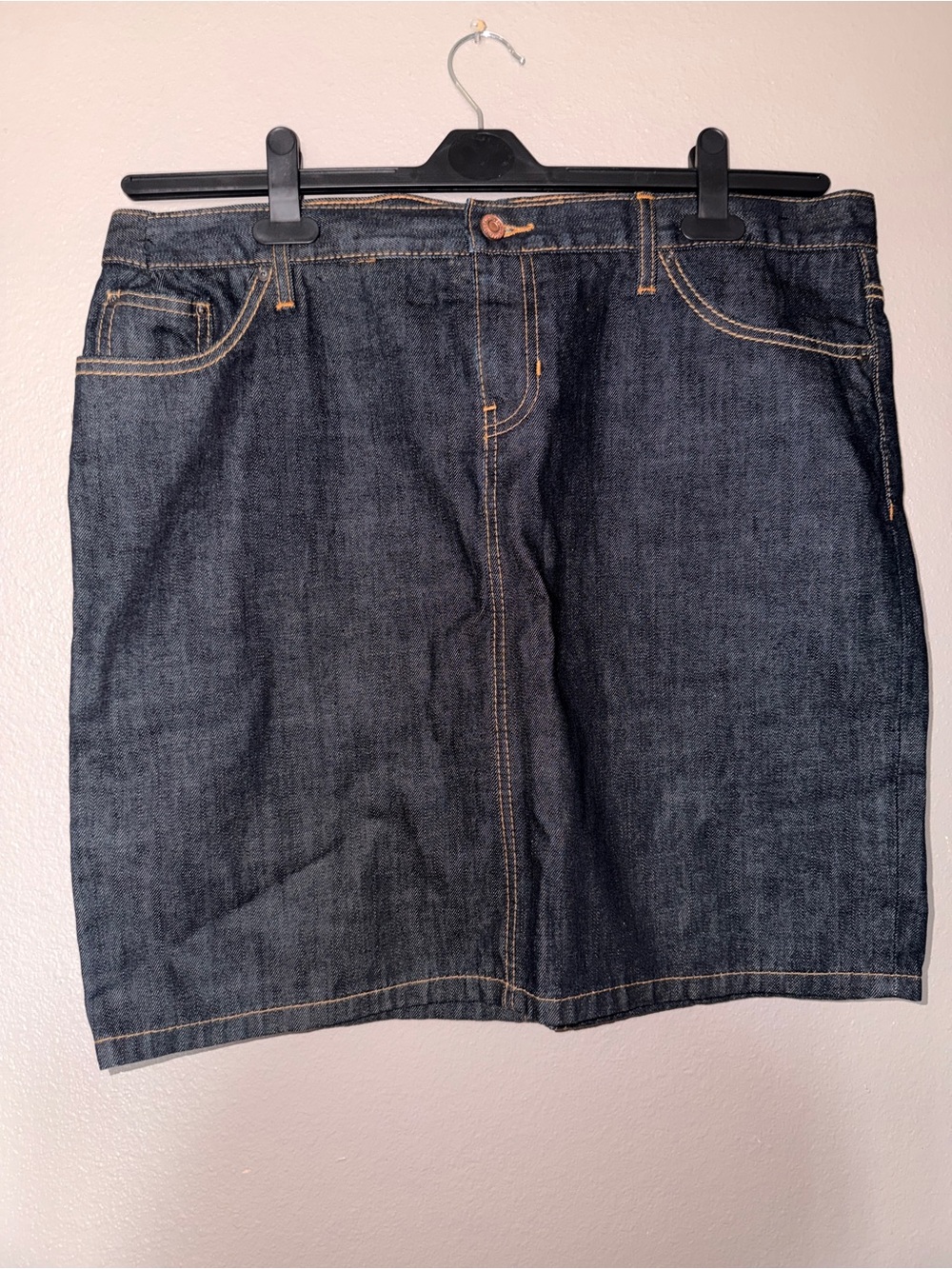 GAP Dark Indigo Denim Mini Skirt with Contrast Stitching